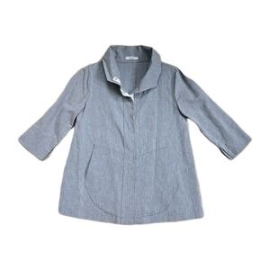 Vitamin Women's Blue Jean Color Longline Blazer Jacket‎ W/Pockets Size M
